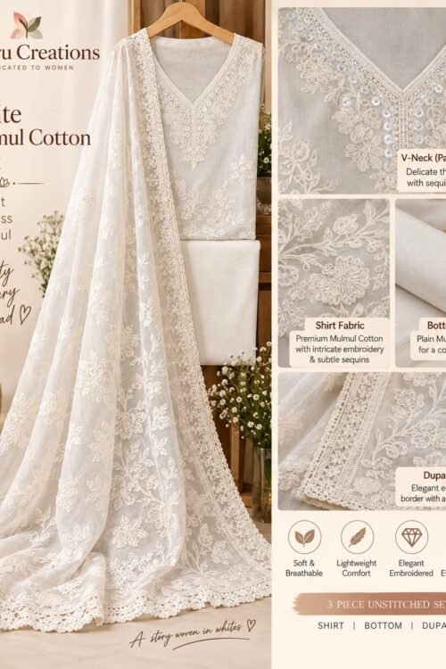 White Mulmul Grace Suit