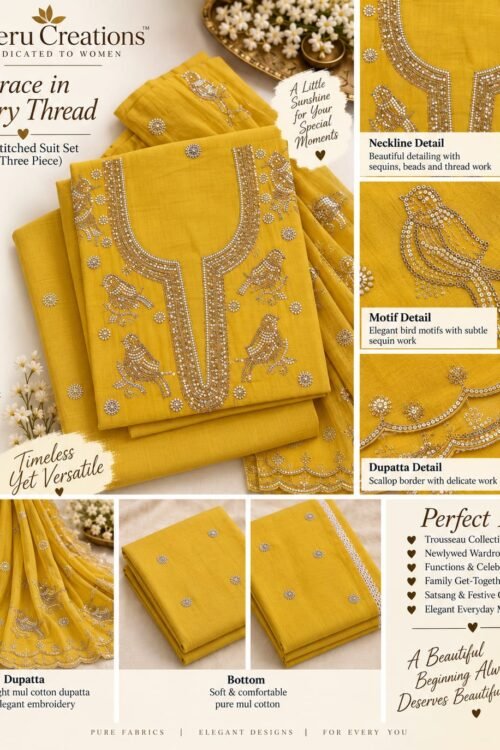 Sunshine Olive Embroidered Suit Set